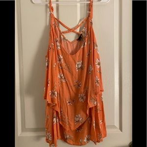 Orange Floral Tank Top